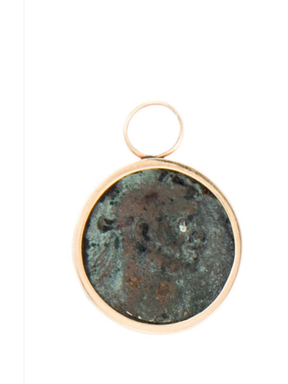 Silver and 14 k Coin Pendant with Gold Frame